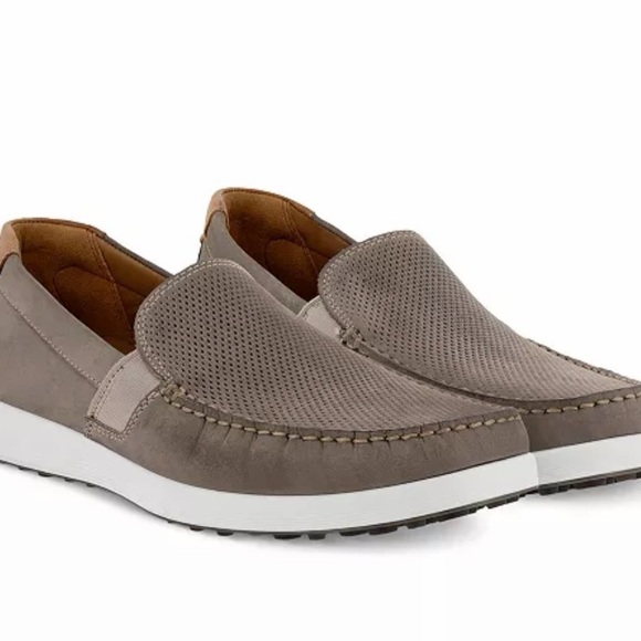 ECCO Men’s  Summer Loafers EU 45 US 11 Taupe Perforated Like New Extra Wide